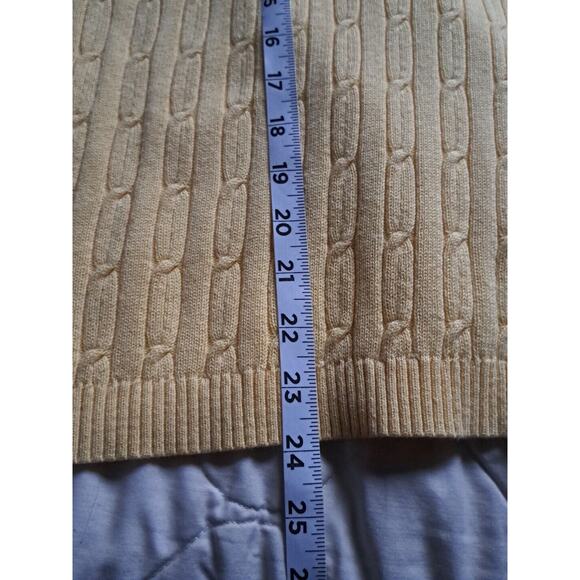 Studio Works Woman Long Sleeve Sweater Yellow Part Zip Neck Size 2X Textured - Picture 6 of 7